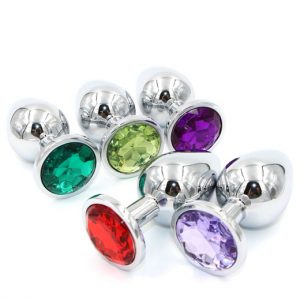 Plug anal Silver Circle Diamond Crystal - Talle M. Fucsia